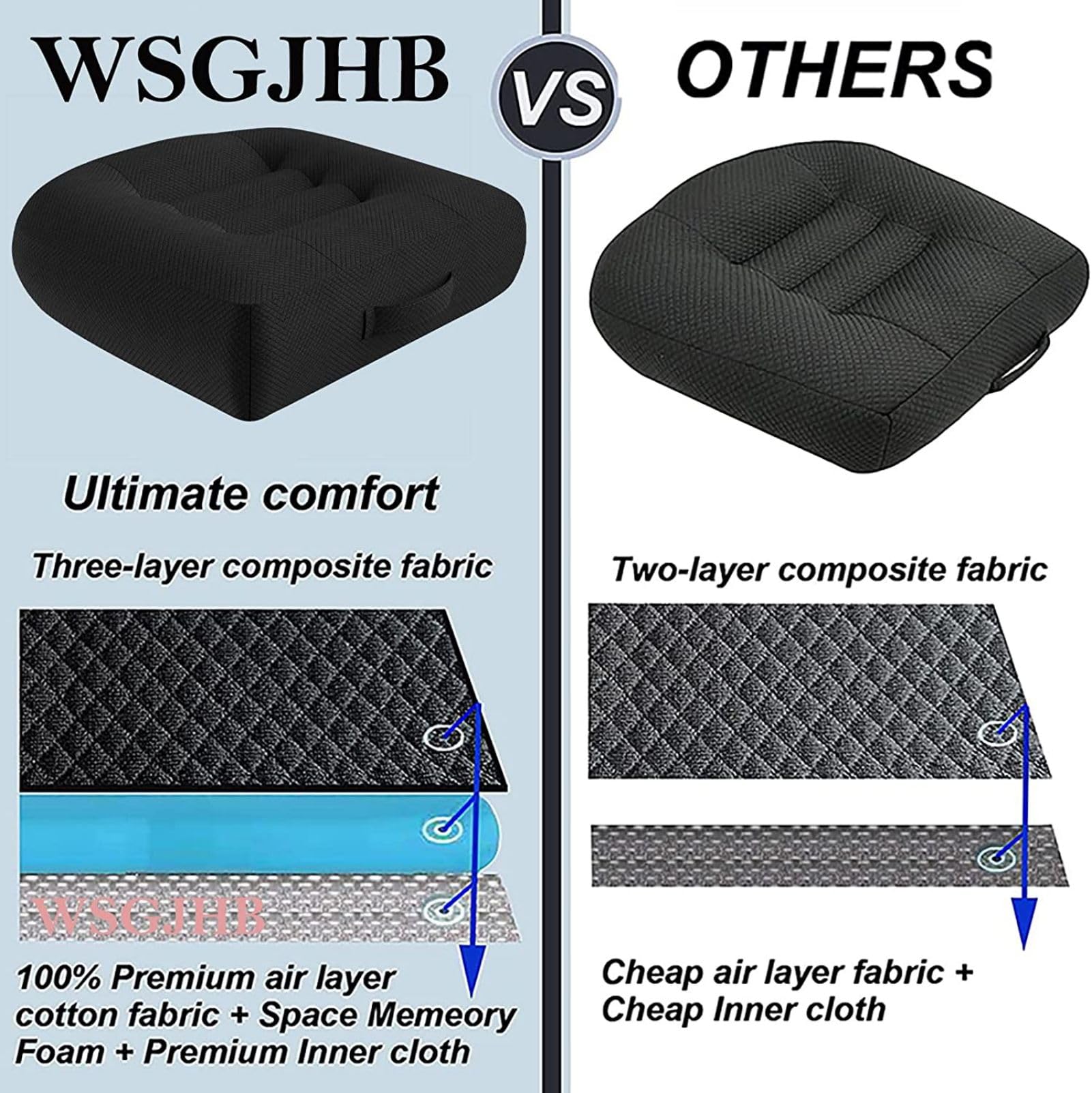 **Adult Booster Seat Cushion - Car & Office Chair Cushion for Short People - Thick Angle Lift Seat Pad for Trucks, Cars, Wheelchairs & Home Use - Enhances Comfort & Visibility (Grey) - Perfect for Driving, Working & Daily Activities**