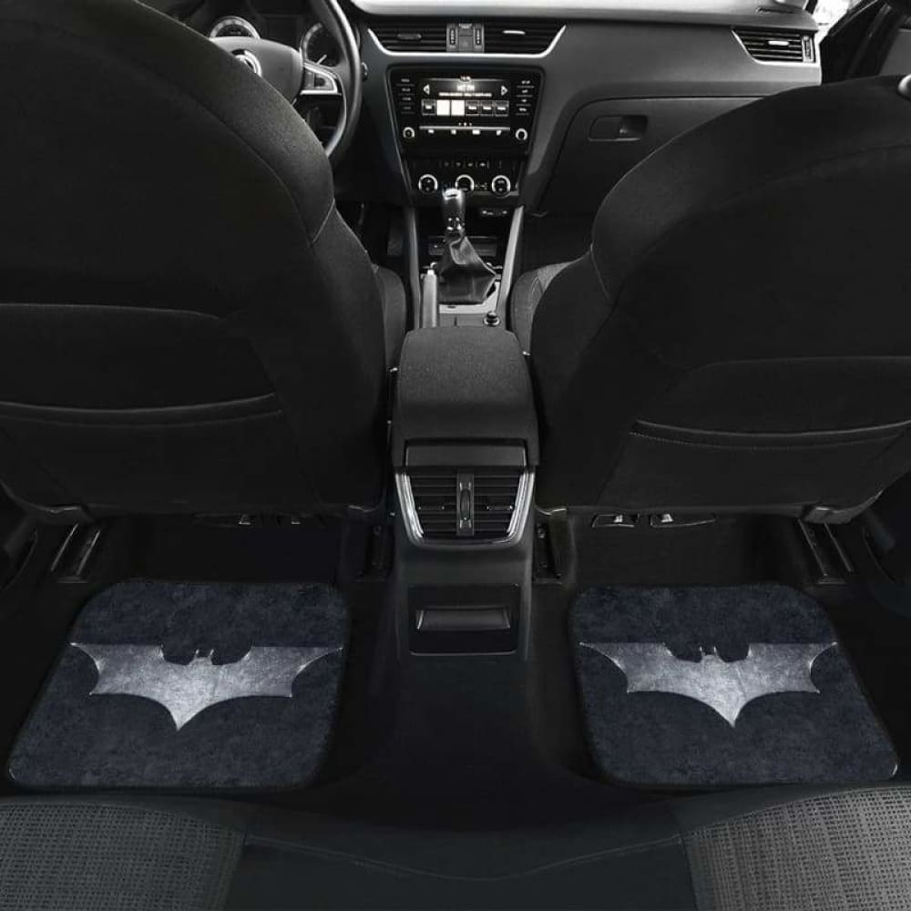 Batman Silver Logo Car Floor Mats - Premium Custom Fit for Cars & Trucks - Durable All-Weather Protection - Perfect for DC Comics Fans & Superhero Enthusiasts - Great for Daily Commute, Road Trips & Car Shows