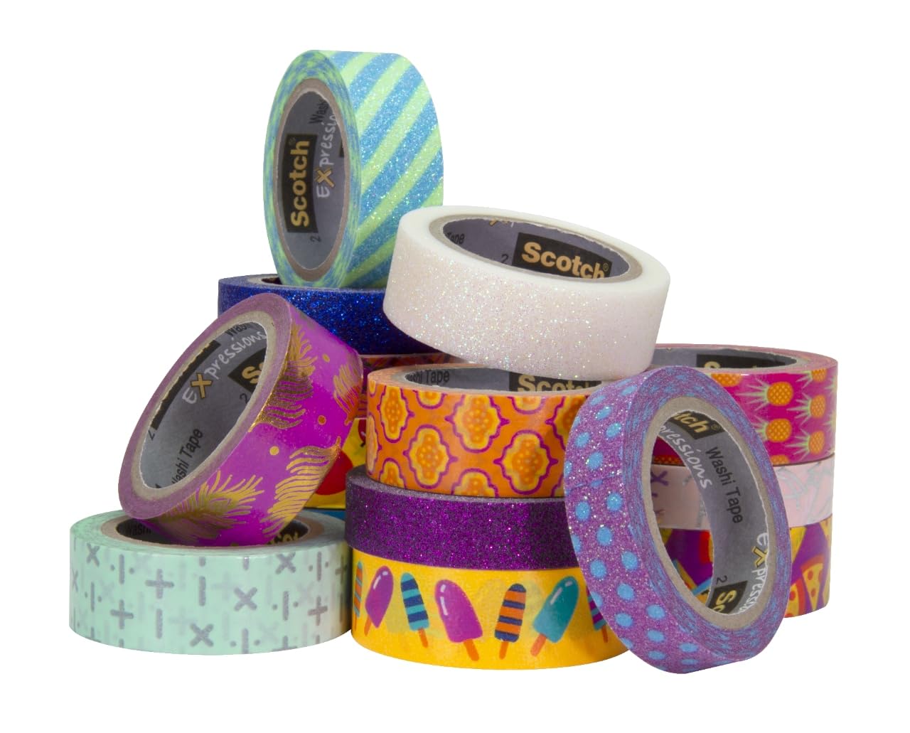 Scotch Expressions Washi Tape - 6 Rolls of Orange Decorative Craft Tape, 0.59