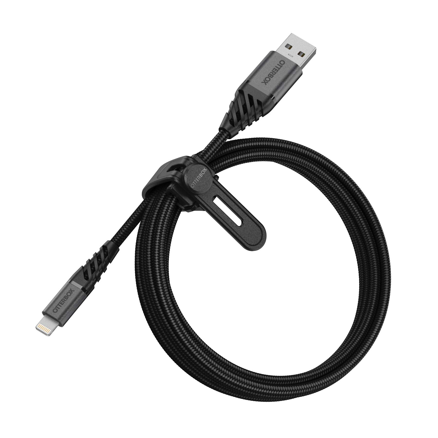 OtterBox Premium USB-A to Lightning Cable 6.6ft (2M) - Durable Fast Charging Cord for iPhone, iPad & More - Dark Ash - Perfect for Home, Office & Travel