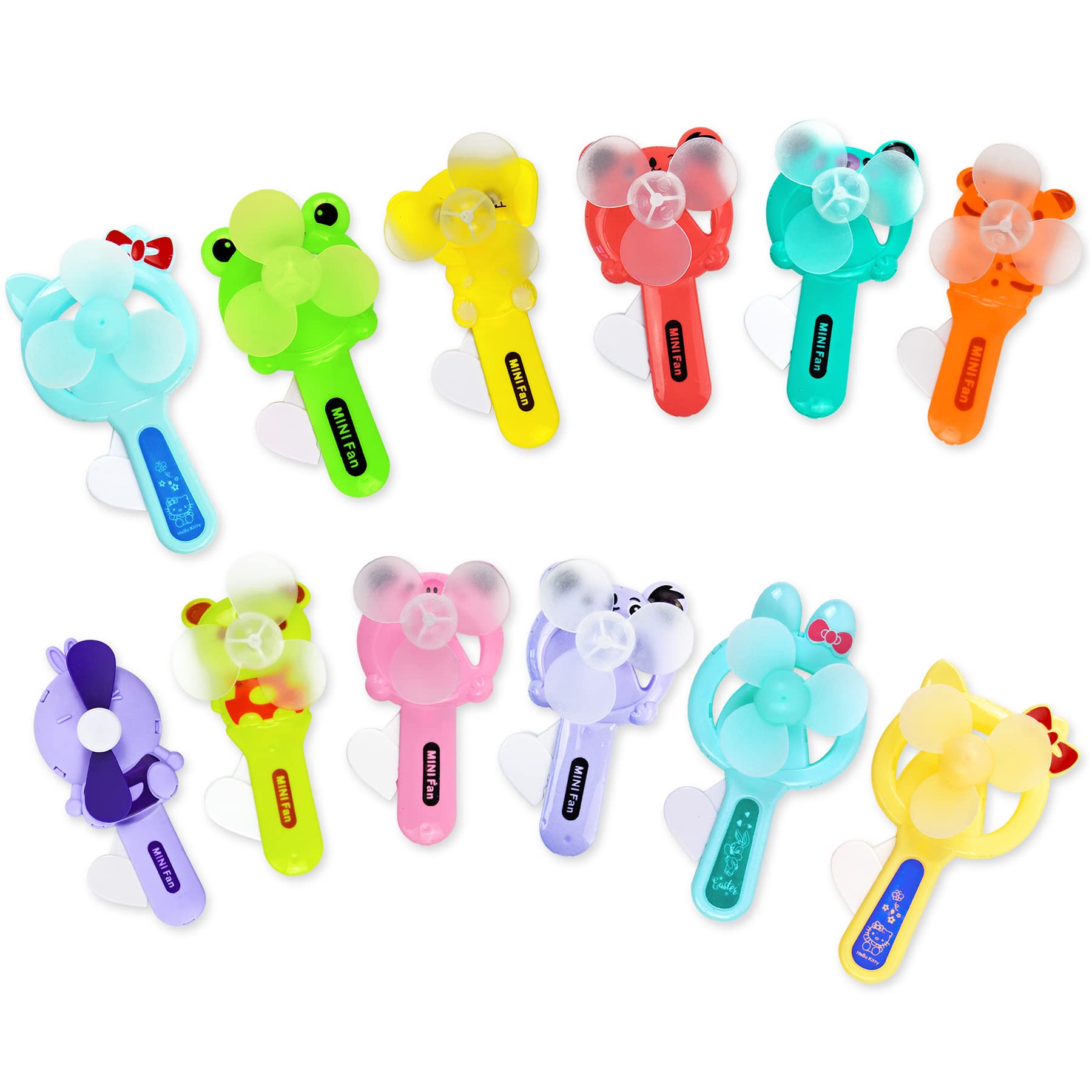 Vileafy 12 Pack Handheld Cooling Fans for Kids Ages 8-12 - Cute Manual Press Party Favors, Summer Outdoor Toys for Boys and Girls - Perfect for Birthday Parties, Beach Trips, and Outdoor Adventures