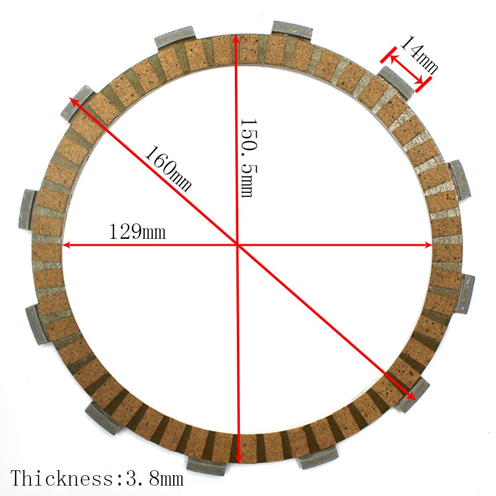 Road Passion Clutch Friction Plates 8-Piece Kit - Compatible with Harley Electra Glide, Fatboy, Night Train, Rocker, Road Glide & Road King - High-Performance Motorcycle Replacement Parts for Smooth Shifting & Durability
