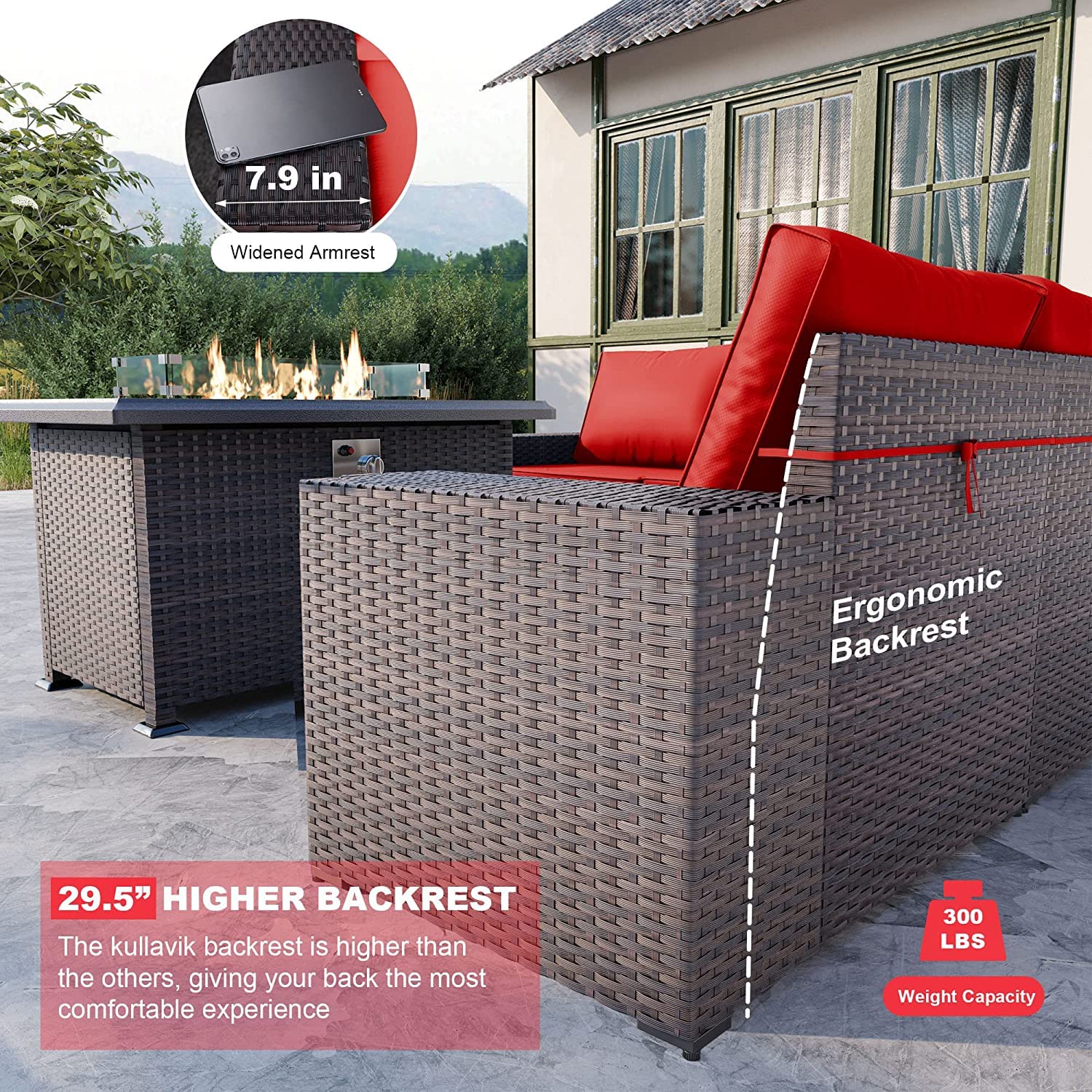 7-Piece Outdoor Patio Furniture Set with 43