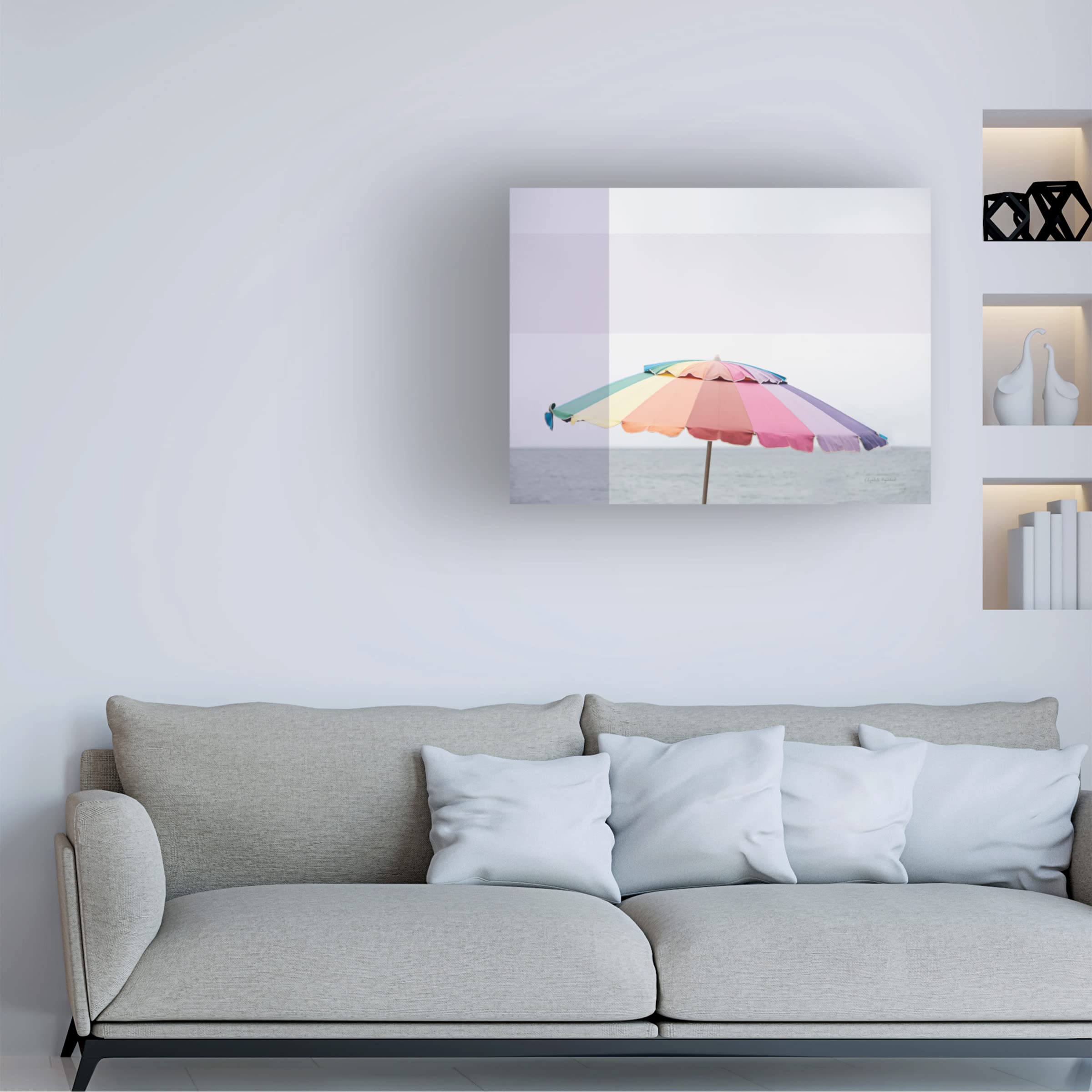 Trademark Fine Art 'Shady V' Canvas Wall Art by Elizabeth Urquhart - Modern Abstract Painting for Living Room, Bedroom & Office Decor