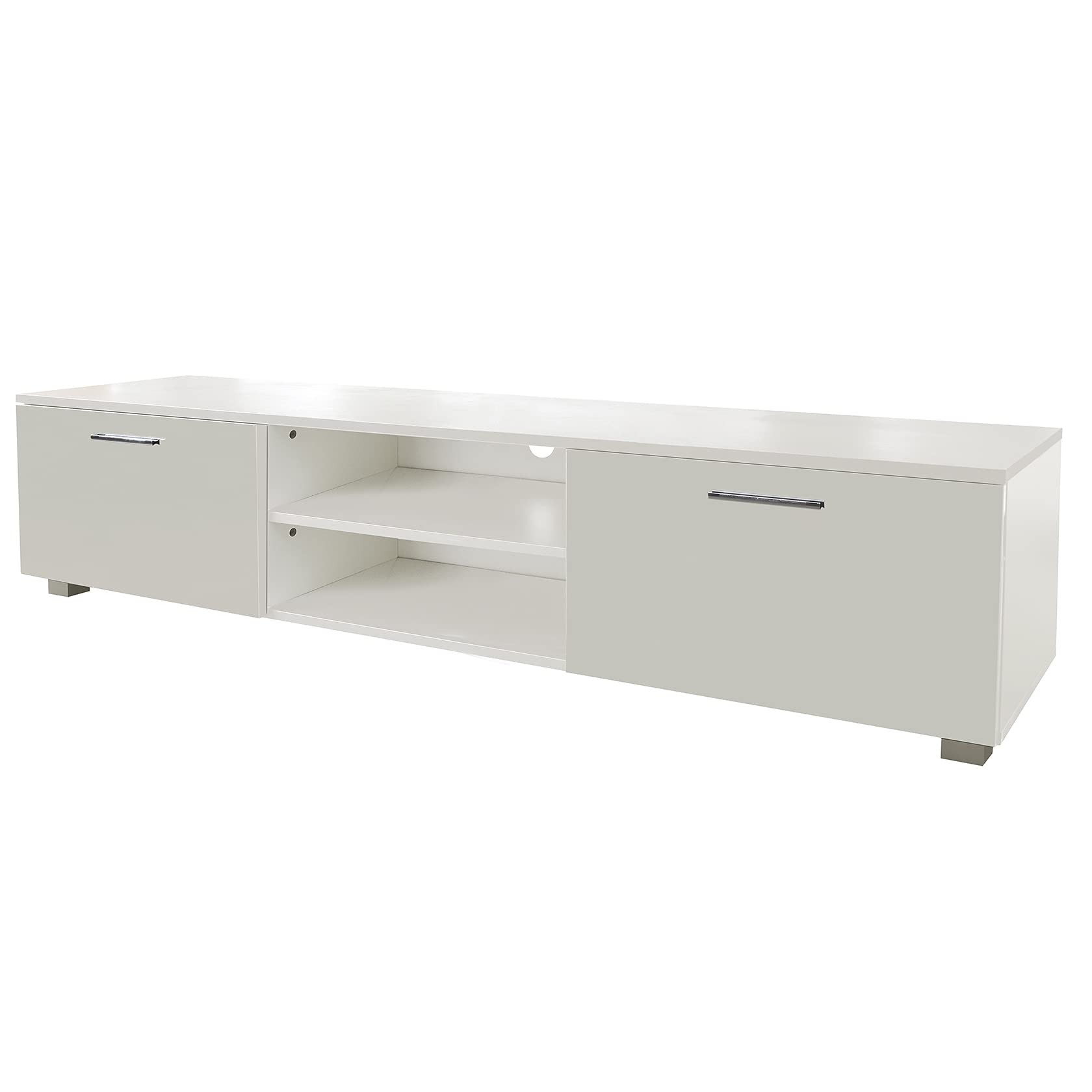 NYCSUOANI 70 Inch TV Stand with Storage Shelves - Modern Media Console & Entertainment Center for Living Room, Bedroom - Open Cabinet Design for TV, Gaming & Home Theater Setup