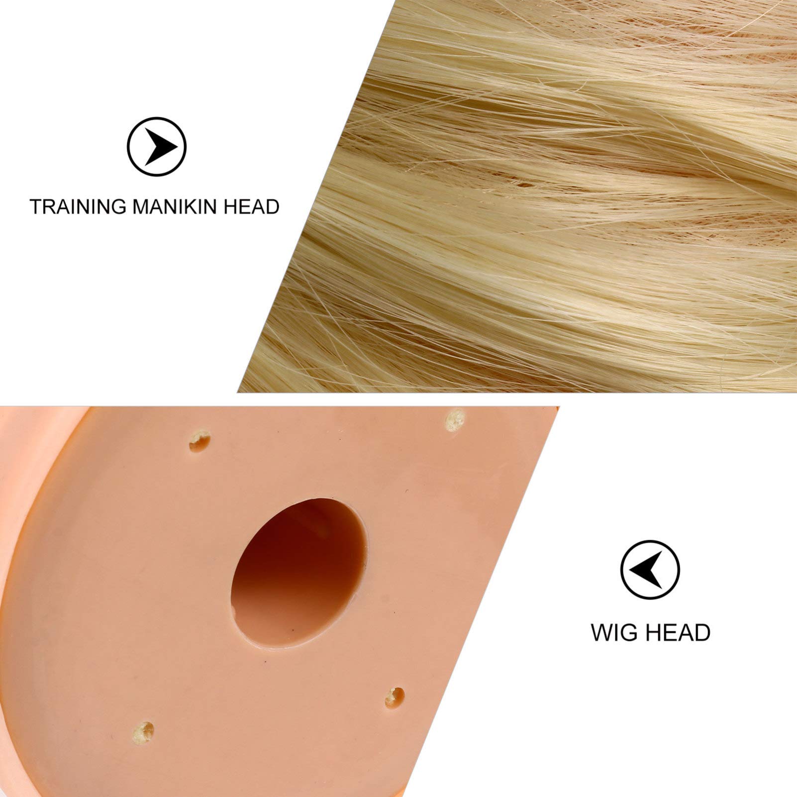 Beaupretty High Temperature Wire Mannequin Head with Wig - Realistic Hair Model for Styling, Cutting, and Makeup Practice - Perfect for Salon Training, Cosmetology, and Wig Display