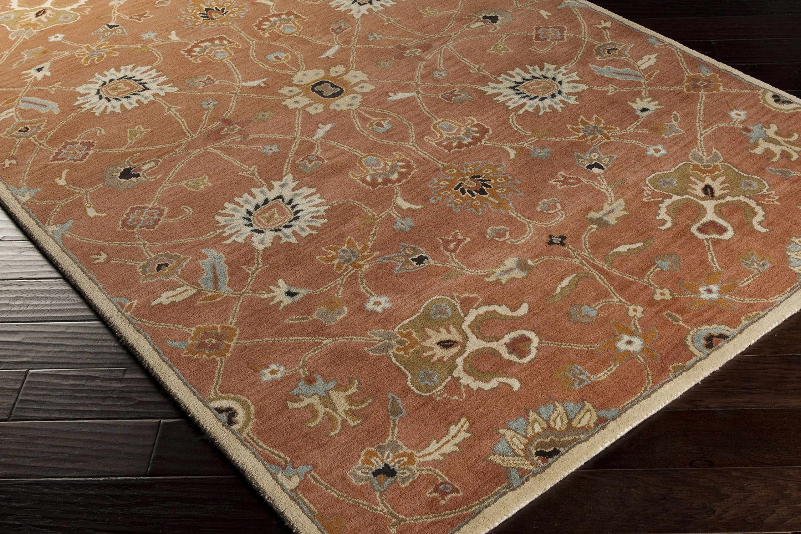 Hauteloom McKeesport Wool Area Rug 5' x 8' - Traditional Black Brown Red Handmade Rug for Living Room Bedroom - Soft Durable Non-Slip Floor Covering for Home Decor & Cozy Spaces