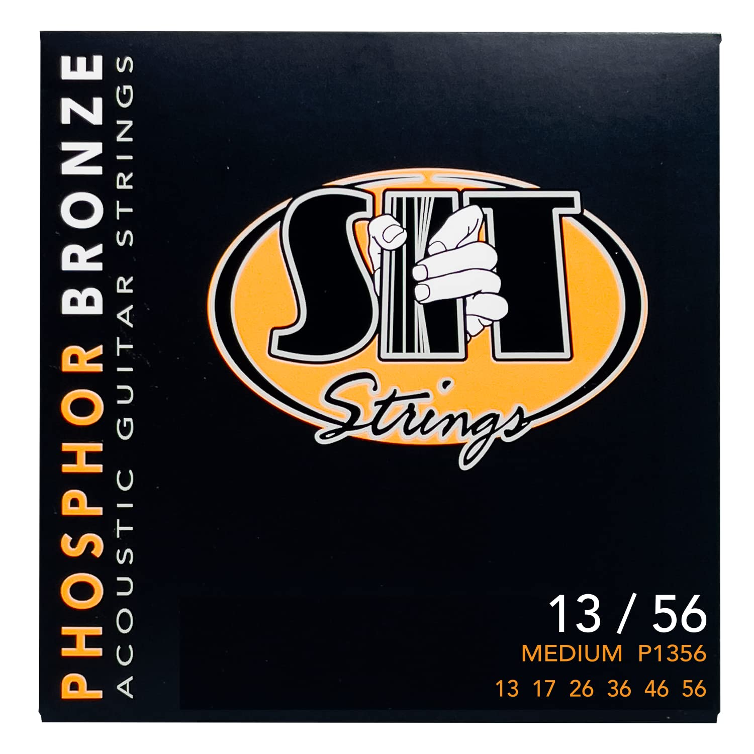 SIT Phosphor Bronze Acoustic Guitar Strings - Medium Gauge 13-56 (P1356) for Warm Tone & Longevity | Perfect for Folk, Country & Fingerstyle Playing