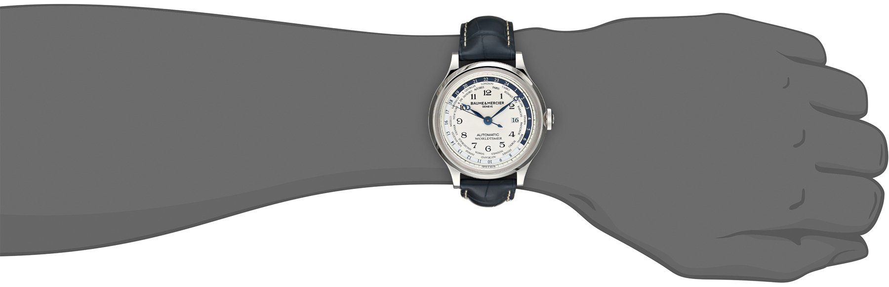 Baume & Mercier Capeland World Timer Men's Swiss Automatic Blue Watch - Luxury Analog Timepiece for Travelers & Business Professionals