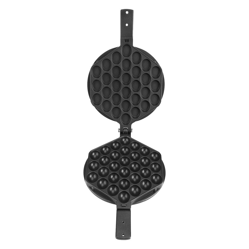 Stainless Steel Waffle Maker with Eco-Friendly Wood Handles - Nonstick Bubble Egg Baking Mold Pan for Home & Commercial Kitchens - Perfect for Breakfast, Brunch, and Dessert Making