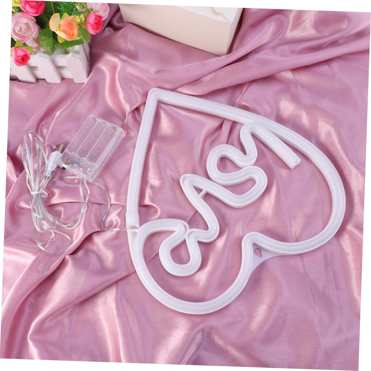 Angoily Love Shape LED Neon Light - USB Powered Night Light for Bedroom, Party & Home Decor - Romantic Mood Lighting for Valentine's Day, Wedding & Anniversary Gifts