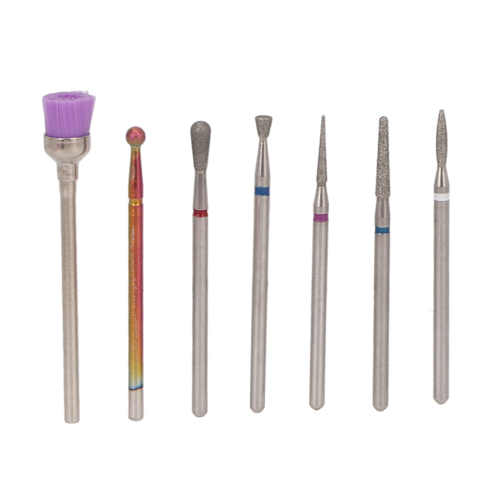 7Pcs Professional Tungsten Ceramic Nail Drill Bit Set - 10 Grits for Nail Art, Cuticle Removal & Polishing - Perfect for Christmas Manicures, Salon & Home Nail Care