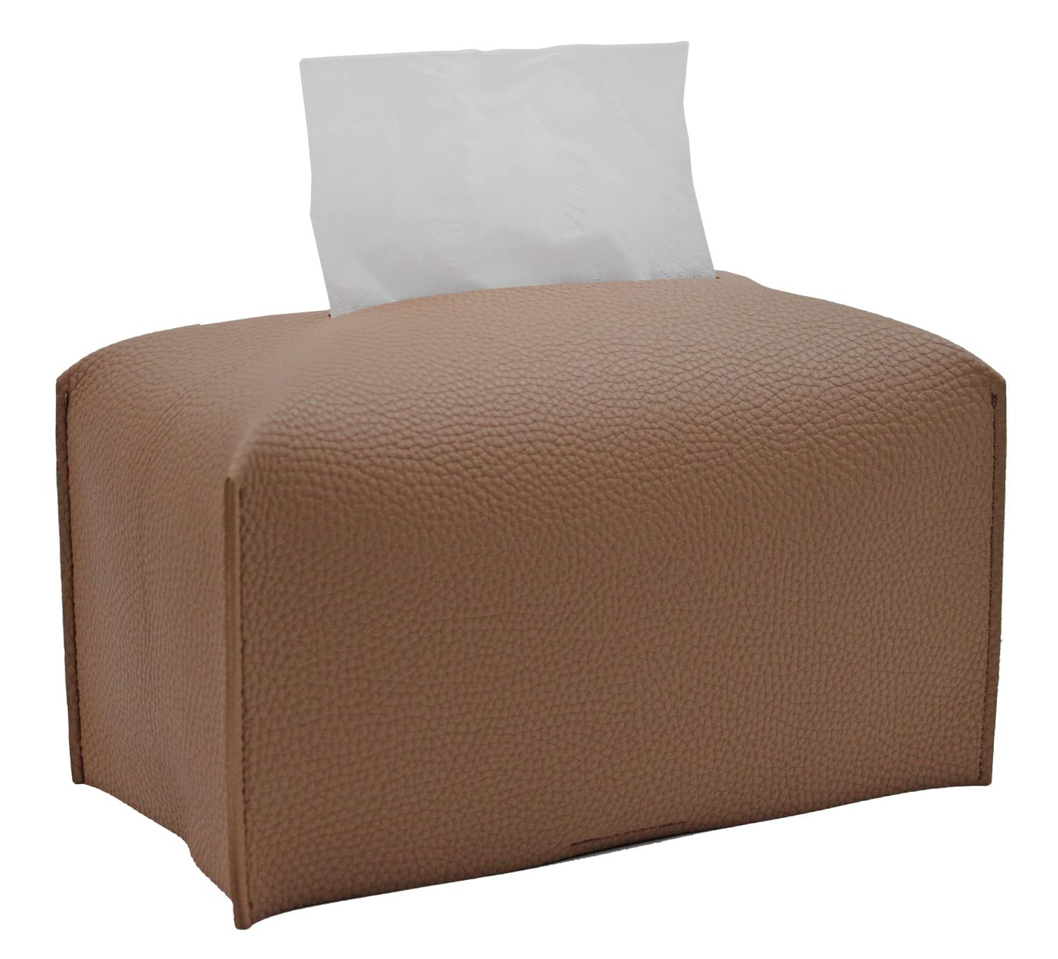Livelab Modern PU Leather Tissue Box Cover - Rectangular Decorative Organizer Holder for Home & Office (9.5x5x5 Inches, Bronze) | Perfect for Vanity Countertops, Nightstands, Living Rooms, Desks & Cars
