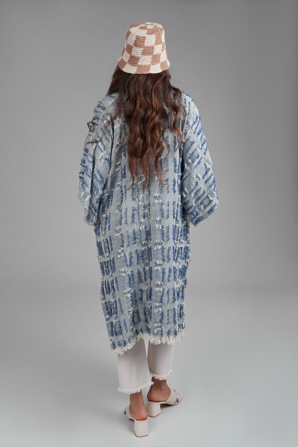 Stylish Denim Fringe Long Jacket for Women - Boho Chic Outerwear - Perfect for Casual Outings, Music Festivals & Fall Layering