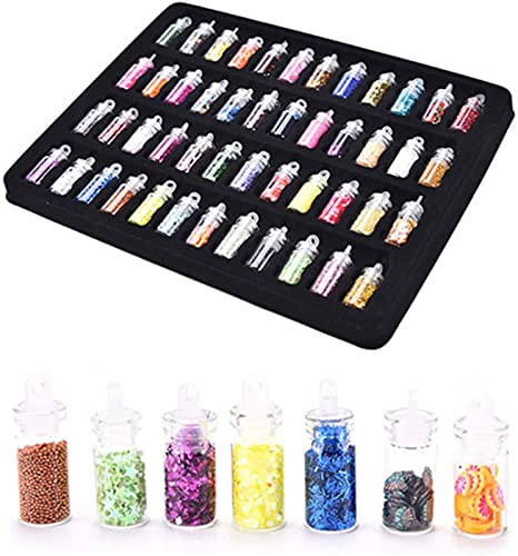 Belicia 48 Bottles Nail Art Sequins Glitter Powder - Shimmering Manicure Decoration for DIY Nail Designs - Perfect for Professional Salons, Home Nail Art, and Party Glam Looks