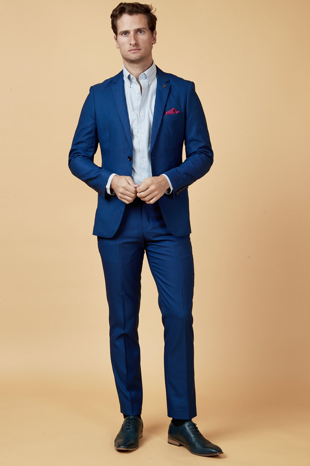 Royal Blue Tailored Blazer for Men - Slim Fit Formal Suit Jacket | Business, Office & Wedding Attire | Premium Wool Blend Fabric