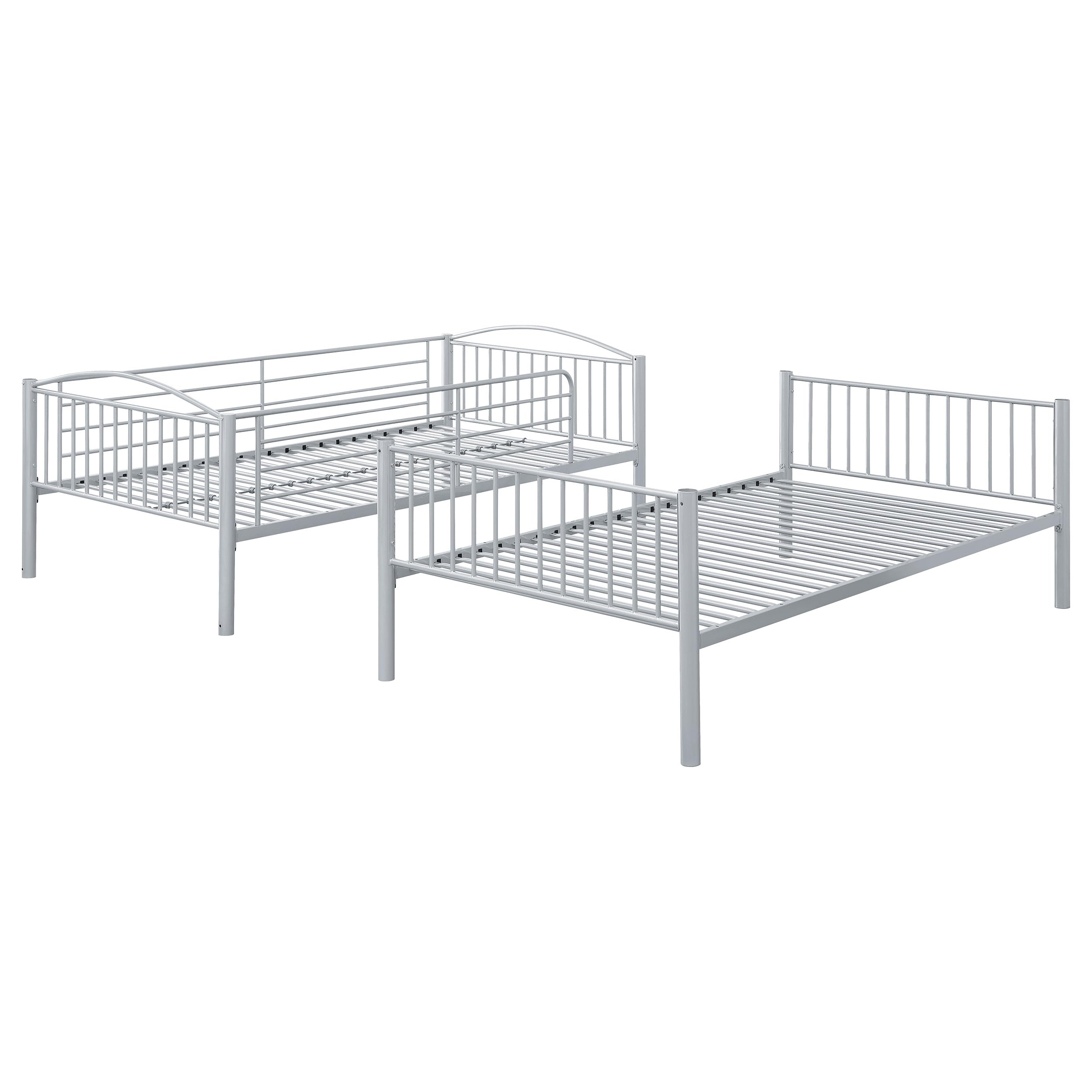 Coaster Anson Twin/Twin Bunk Bed - Space-Saving Silver Metal Bunk Bed for Kids & Teens | Perfect for Small Bedrooms, Guest Rooms & Dormitories