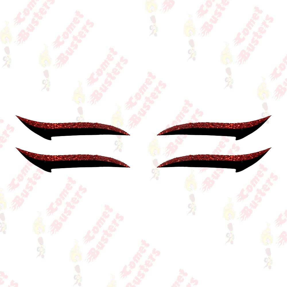 Comet Busters Glitter Red Eyeliner Stickers (EYE022) - Waterproof Self-Adhesive Eye Makeup Decals for Parties, Halloween & Cosplay