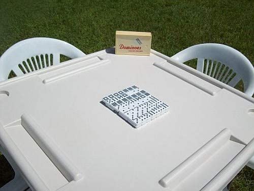 Benecasa Outdoor Blow Mold Domino Game Table Set - Durable Plastic Dominoes Table for Backyard, Patio, and Tailgating Parties - Perfect for Family Gatherings and Game Nights
