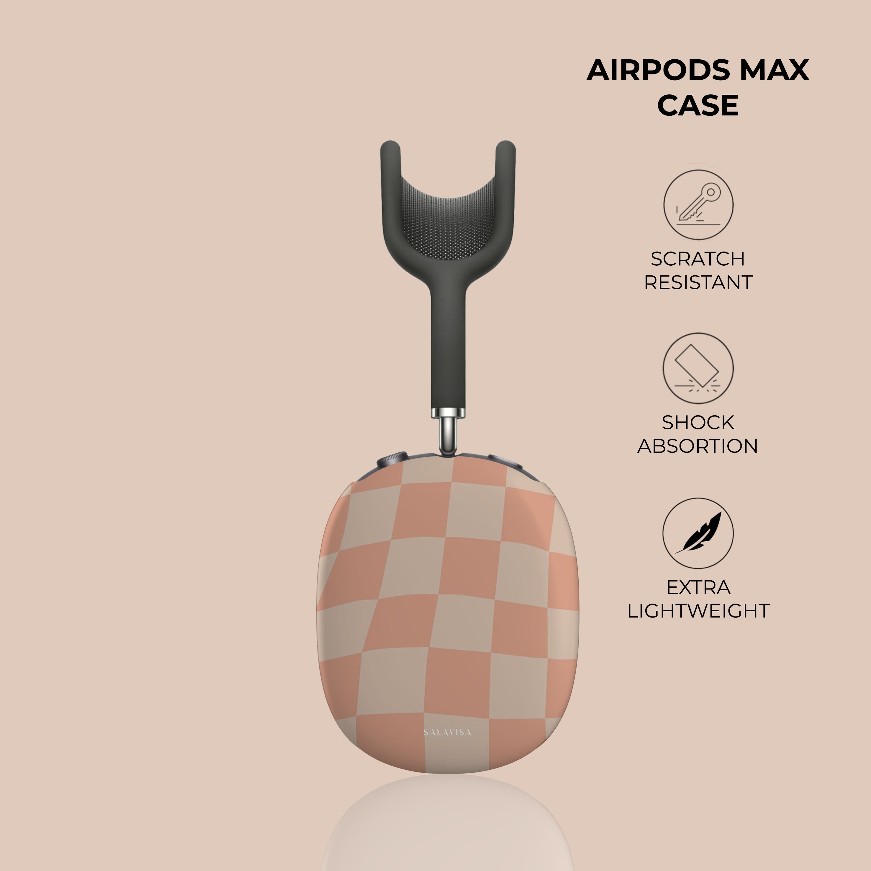 Premium Checkered AirPods Max Case - Stylish Protective Cover for Apple AirPods Max Headphones - Perfect for Travel, Work & Gym Use