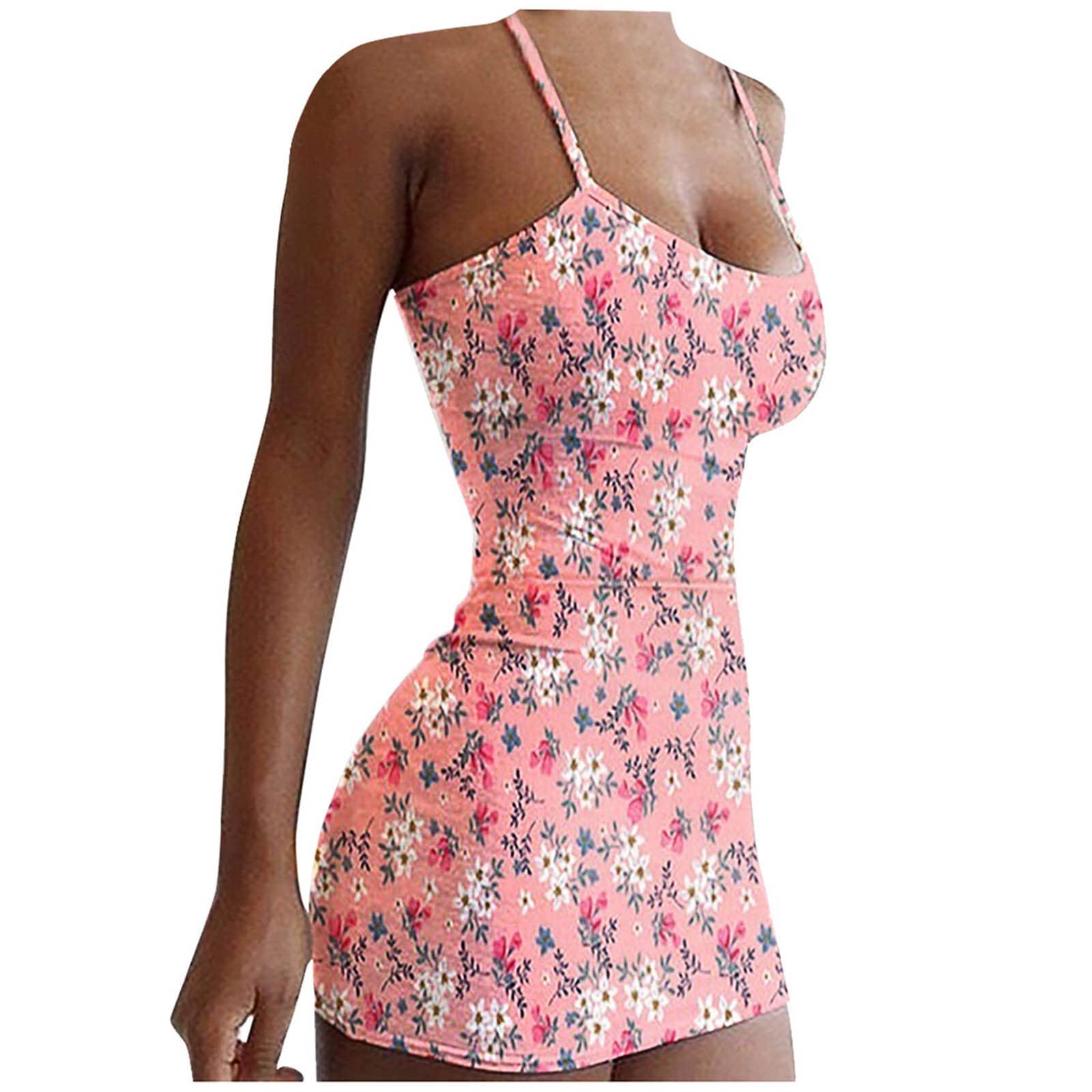 Women's Floral Print Swing T-Shirt Dress - Loose Beach Cover Up Dress for Summer - Casual Fashion Dress for Outings, Vacations & Beach Wear