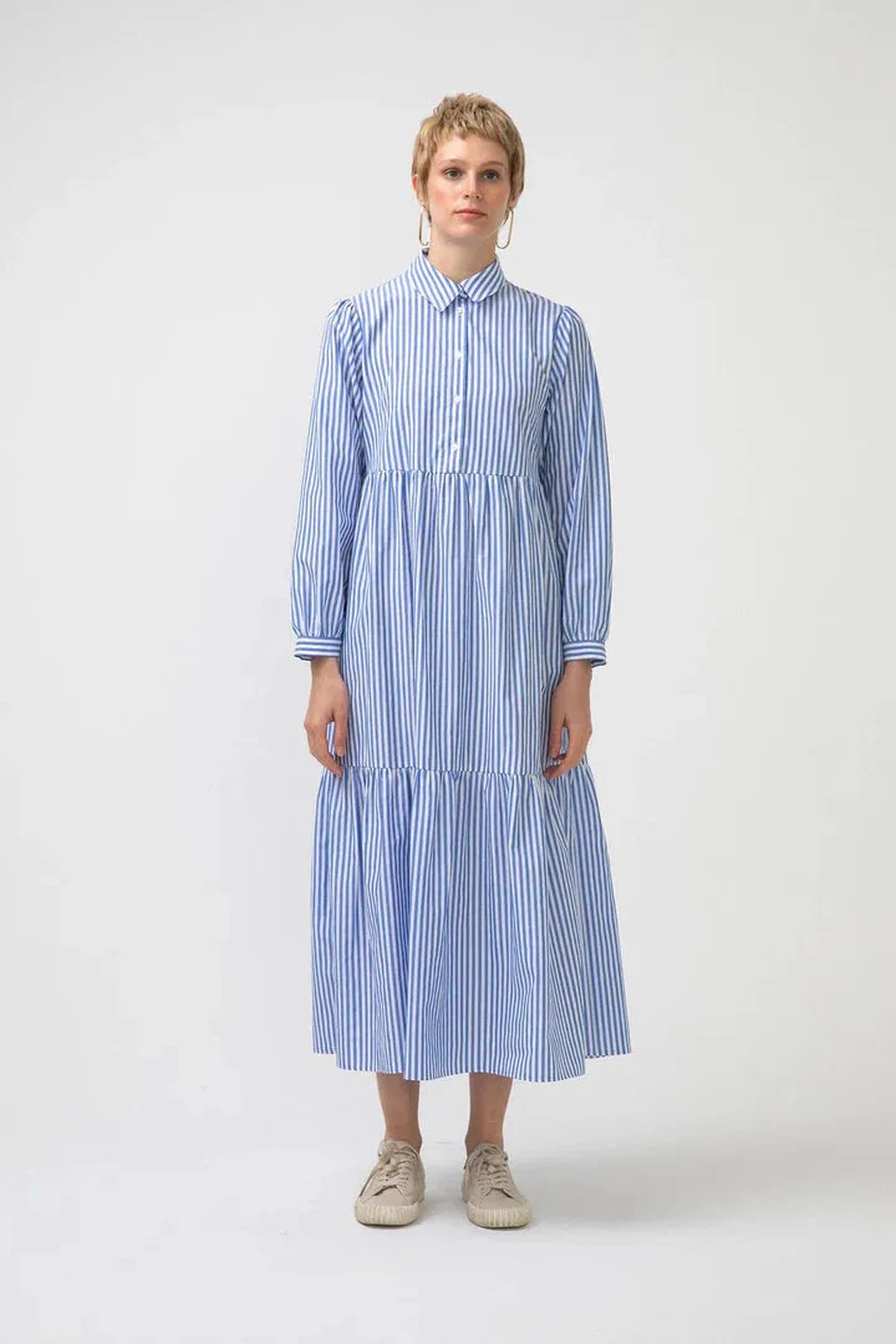 Stylish Striped Shirt Dress for Women - Casual & Office Wear - Perfect for Spring/Summer Outfits, Date Nights & Work Attire