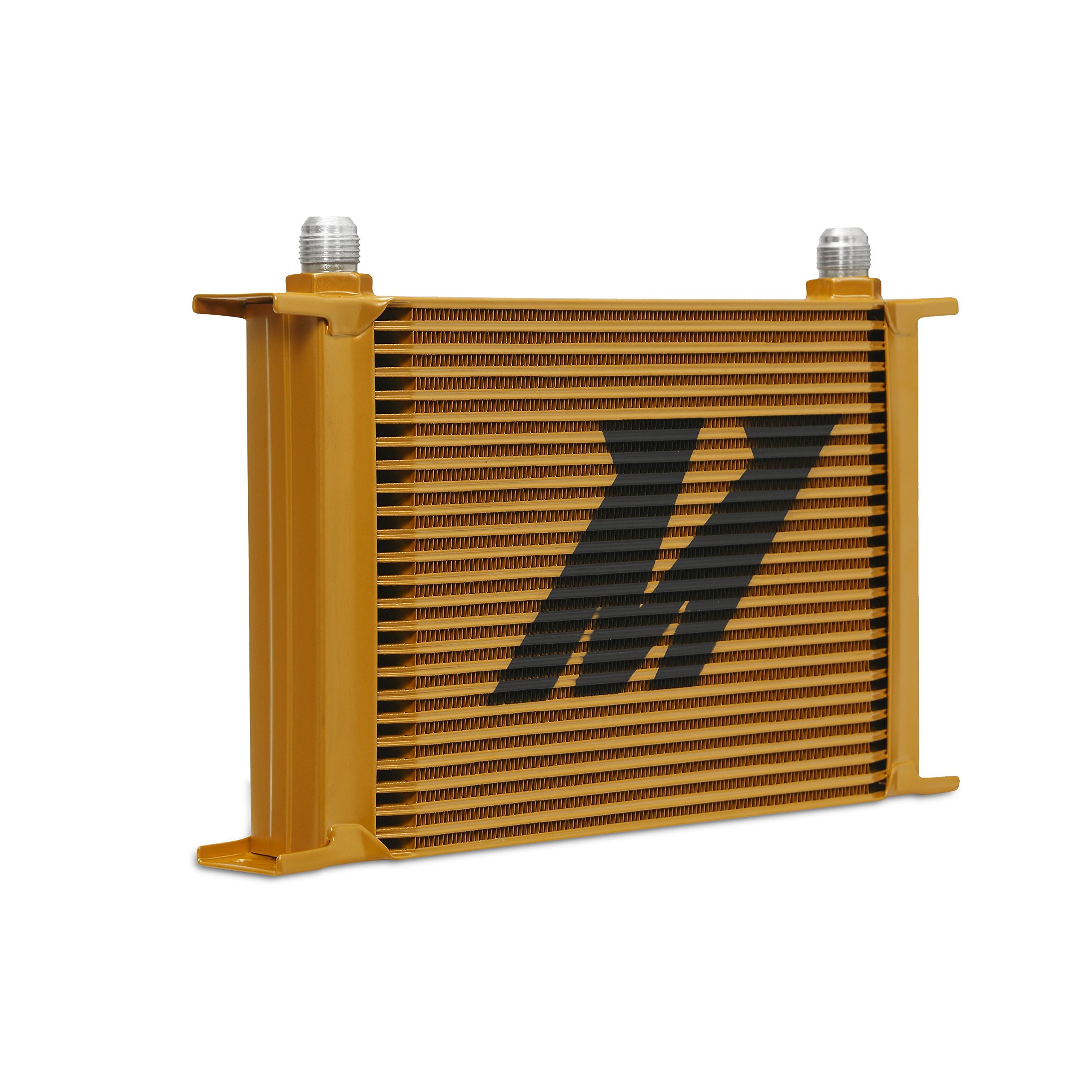 Mishimoto Universal 25 Row Oil Cooler Heat Exchanger - Gold Finish for High-Performance & Racing Vehicles - Improves Engine Cooling & Extends Lifespan