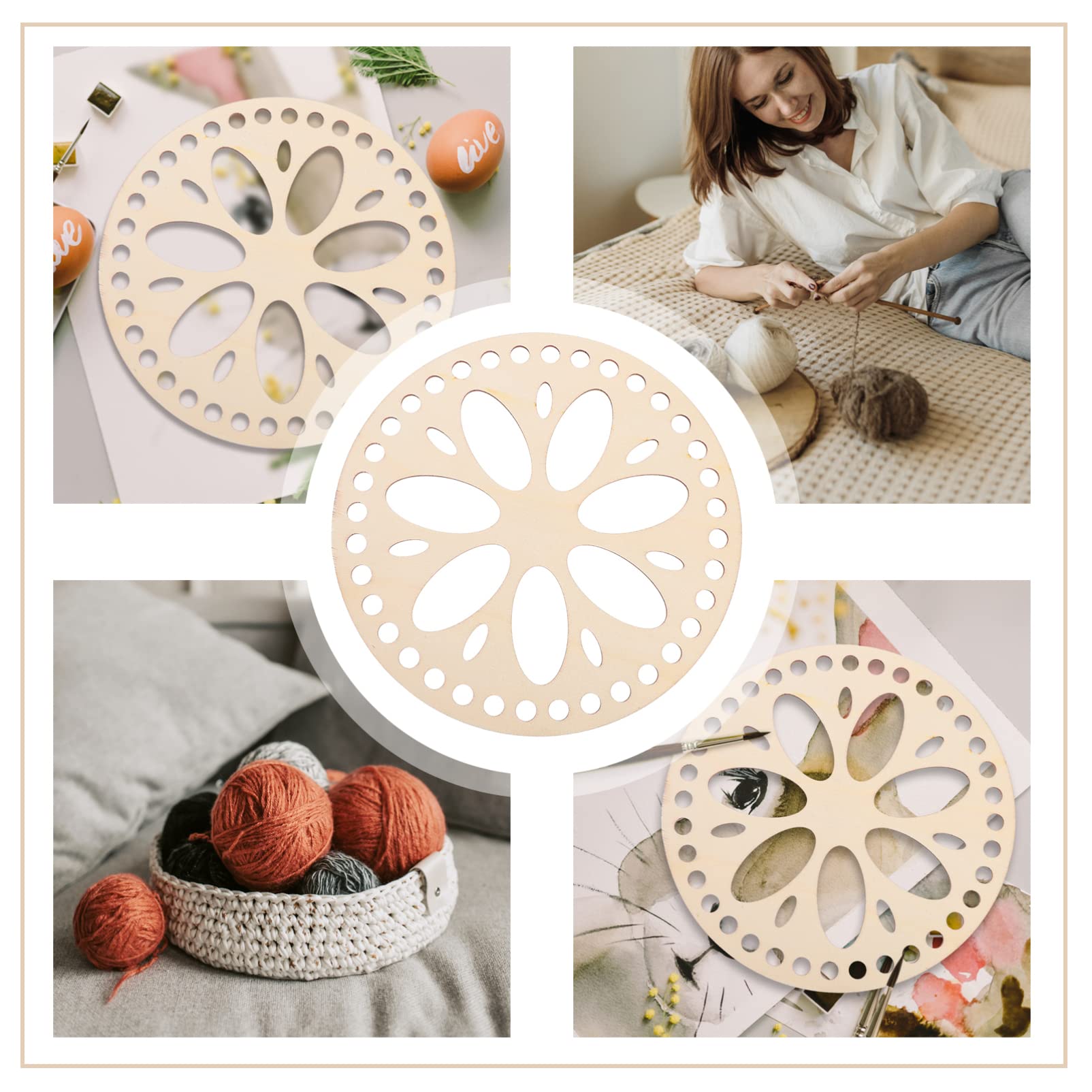 2pcs Handmade Wooden Bag Base Shaper - DIY Crochet Bag Bottom Support Pad for Handbags, Tote Bags & Purses - Perfect for Crafting, Knitting Projects & Gift Making