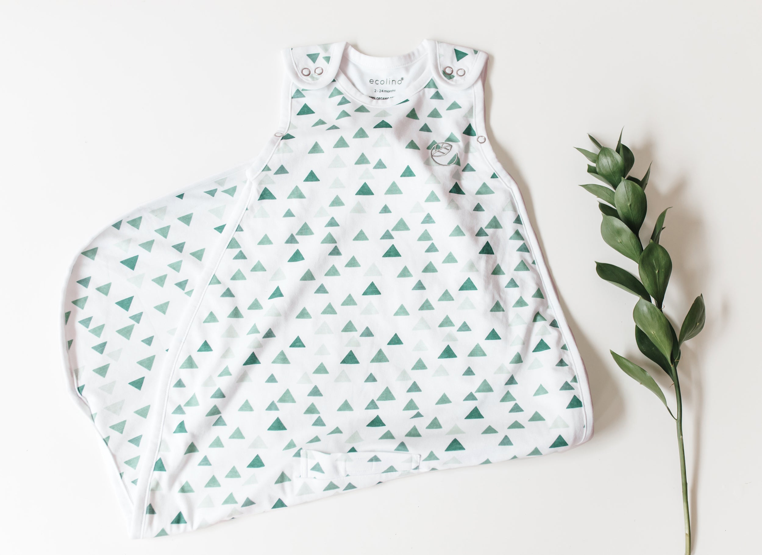 Ecolino® Adjustable Baby Sleep Sack - Organic Cotton Universal Size 2 Months to 2 Years - Triangle Design for Safe & Comfortable Sleep - Perfect for Nursery, Daycare & Travel