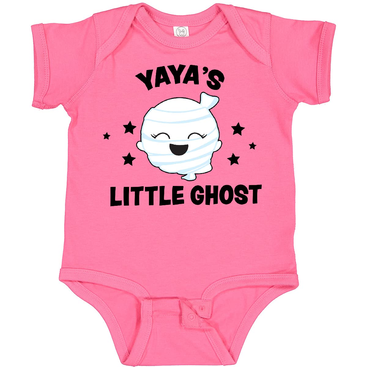 Inktastic Cute Yaya's Little Ghost with Stars Baby Bodysuit - Soft Cotton Onesie for Infants & Toddlers - Perfect for Halloween, Birthday Gifts & Casual Outfits