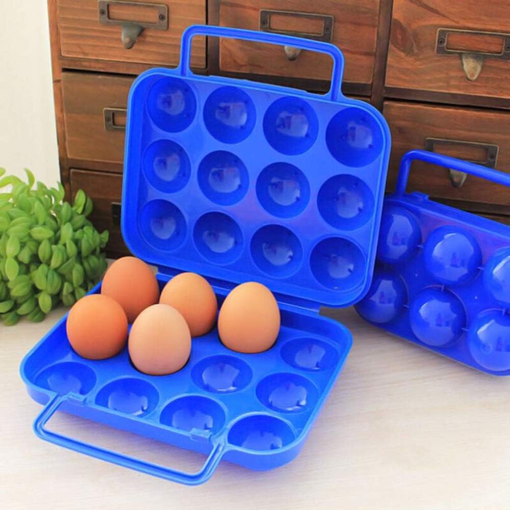12-Count Plastic Egg Tray with Lid - Durable Refrigerator Egg Holder, Travel Egg Storage Container for Camping & Outdoor Adventures | Perfect for Fridge Organization & Picnic Essentials
