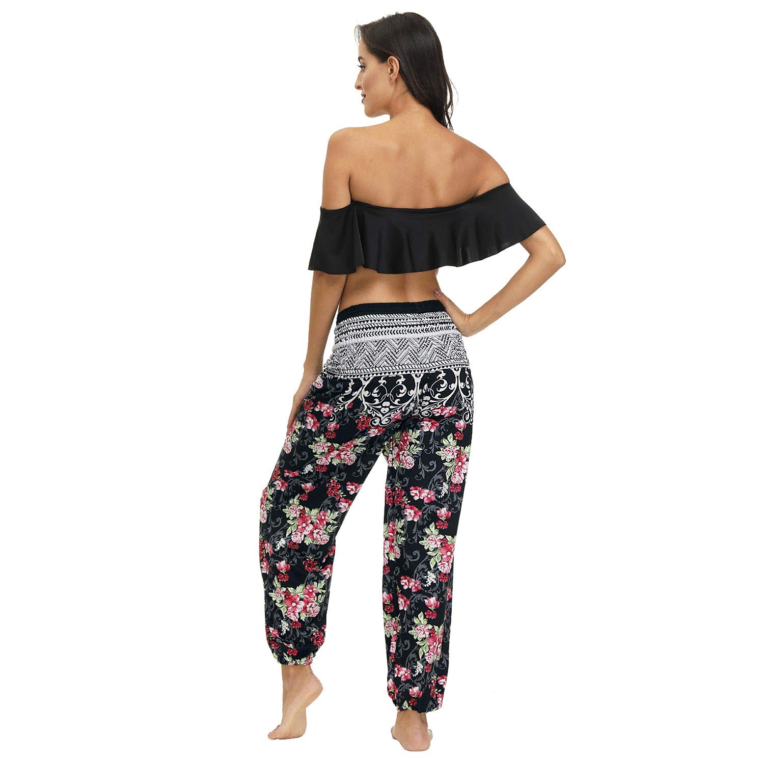 Women's Harem Pants - Flowy Boho Yoga Lounge Pants with Wide Leg for Comfort & Style | Perfect for Yoga, Meditation, and Casual Wear