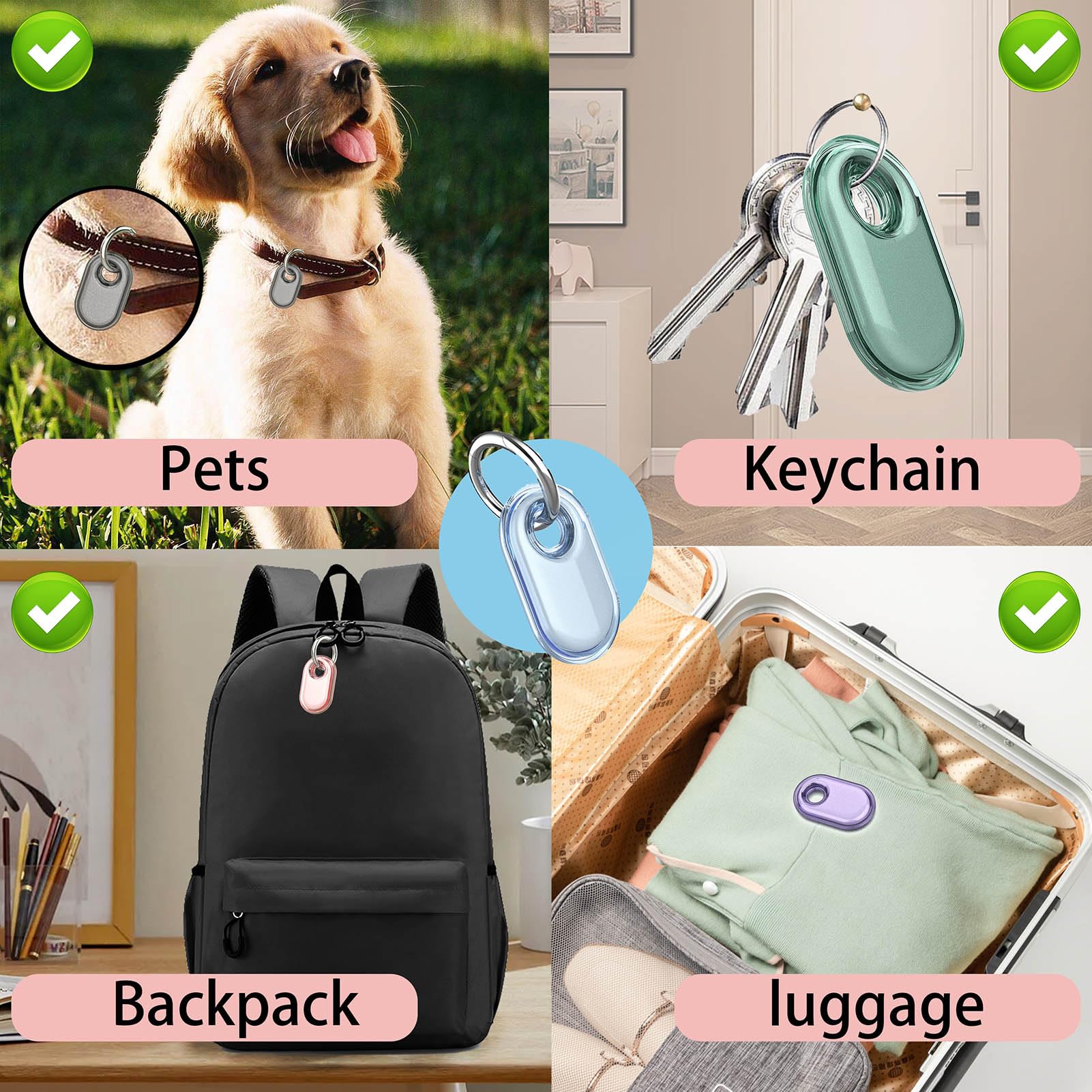 Samsung Galaxy SmartTag2 Tracker Case - Protective Holder with Keyring for Keys, Wallet, Luggage, Backpacks & Pet Collars | Anti-Lost & Scratch-Resistant Cover | Perfect for Travel, Daily Use & Pet Tracking