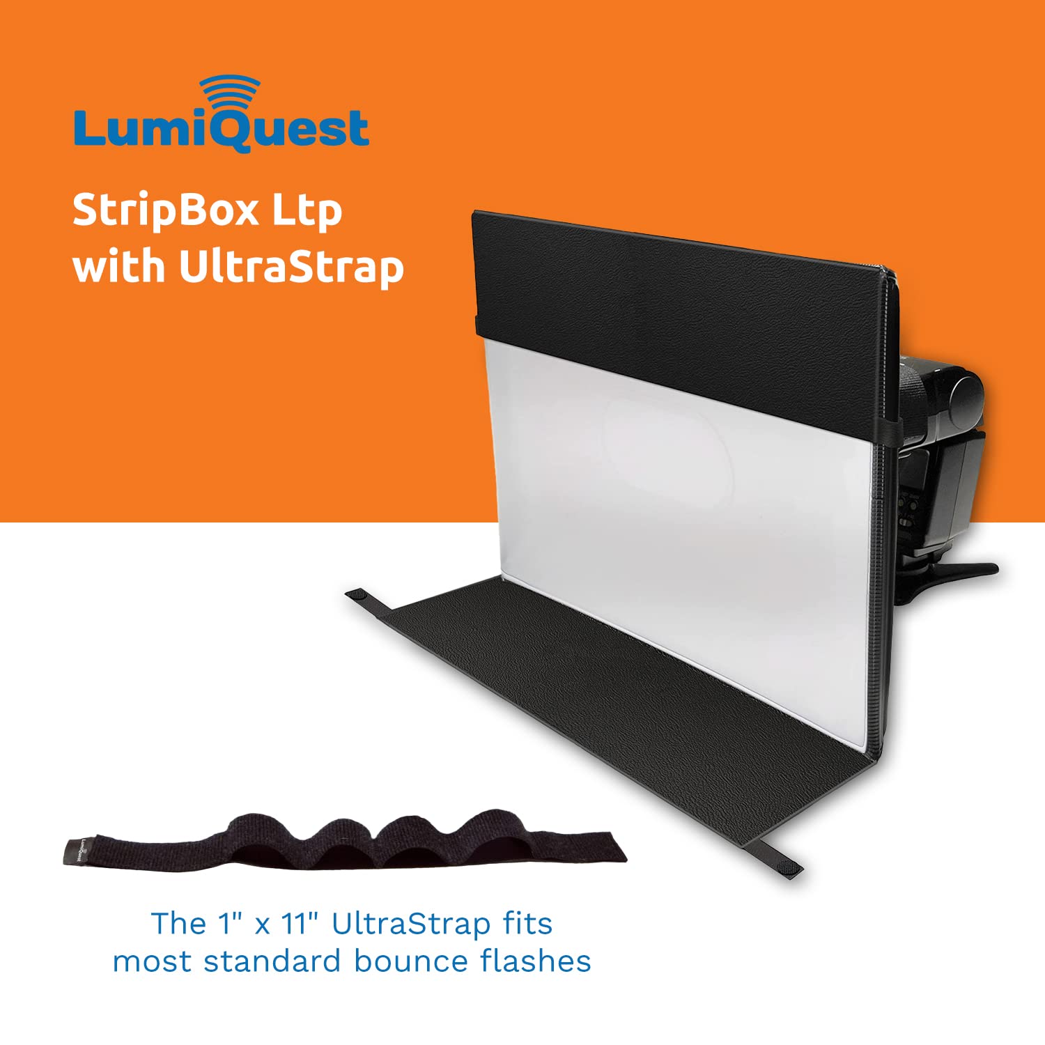 LumiQuest StripBox 2-in-1 Flash Diffuser Kit - Universal Softbox for Canon, Nikon, Sony DSLR & Mirrorless Camera Speedlights - Professional Photography Lighting Accessory for Portraits, Product Shots & Studio Use