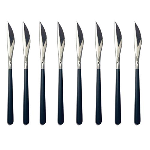 Black Silver Dinner Knife 8p