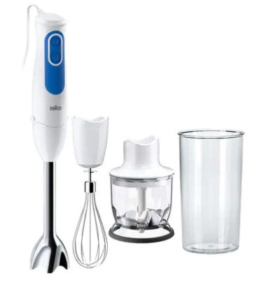 Braun MultiQuick 3 Hand Blender MQ3025 WH - 220V Immersion Blender with Whisk for Smoothies, Soups & Purees - Perfect for Kitchen, Baby Food & Baking