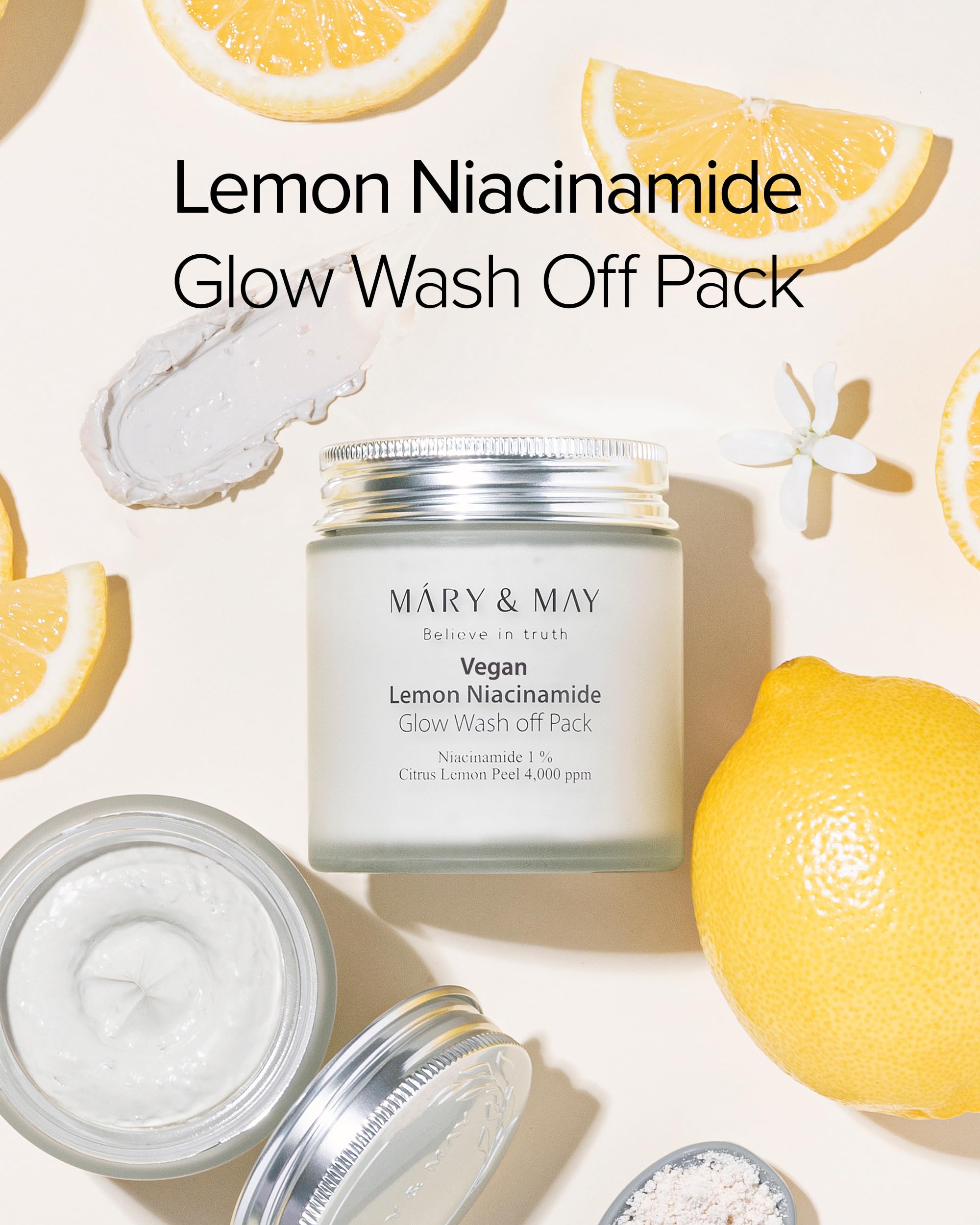 Mary&May Lemon Niacinamide Face Mask - Vitamin C Brightening & Hydration for Glowing Skin