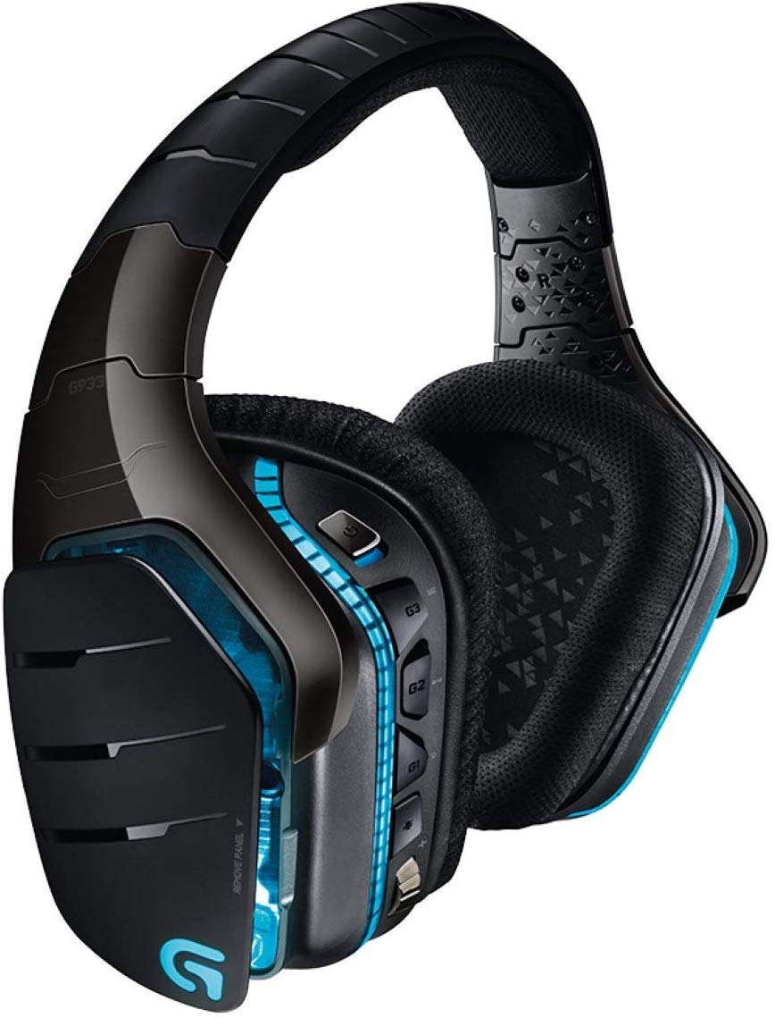 Logitech G933 Wireless Gaming Headset with 7.1 Surround Sound - 981-000599 | Noise Cancelling Mic, RGB Lighting, 15-Hour Battery for PC, PS4, Xbox - Perfect for FPS, Streaming & Esports