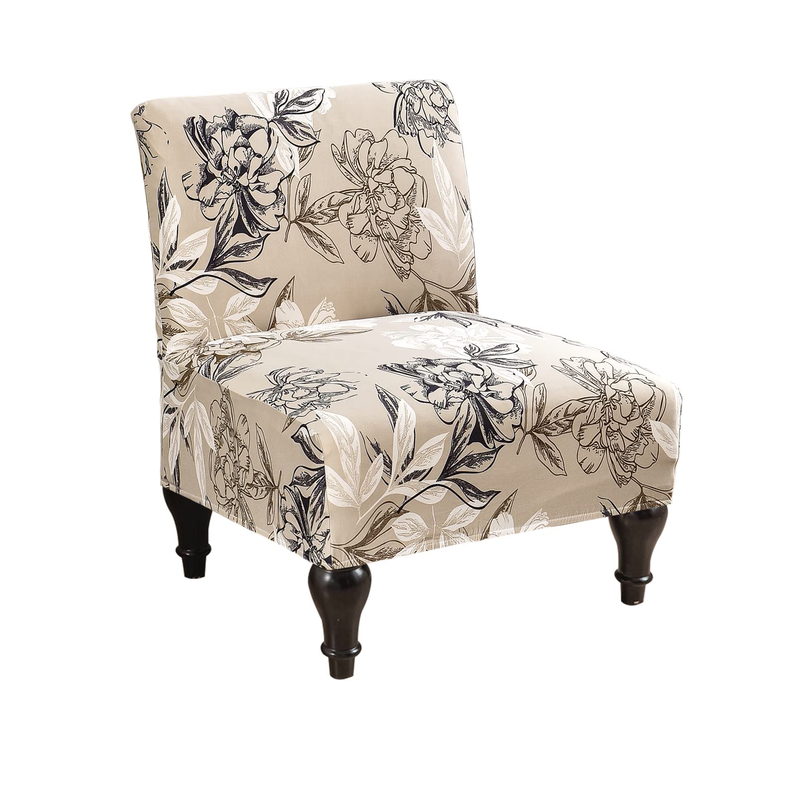 Eco-Friendly Armless Chair Slipcover - Washable & Removable Accent Chair Cover for Living Room, Dining Room, Hotel - Printed Furniture Protector for Slipper Chairs - Perfect for Home Decor & Commercial Use
