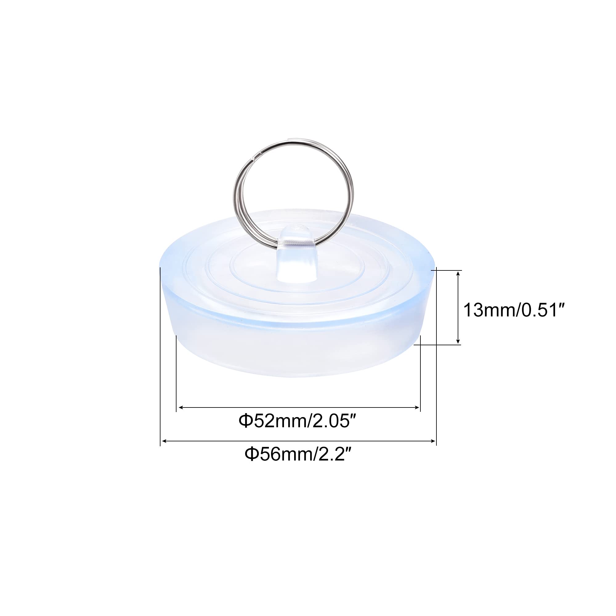 Premium Clear Rubber Sink Plug - Universal 2-1/8