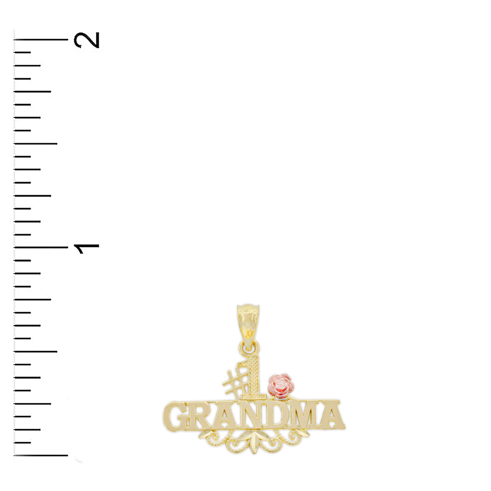10K Gold Grandma Charm Pendant Necklace - Heartwarming Gift for Grandmothers - Perfect for Birthdays, Mother's Day & Family Celebrations