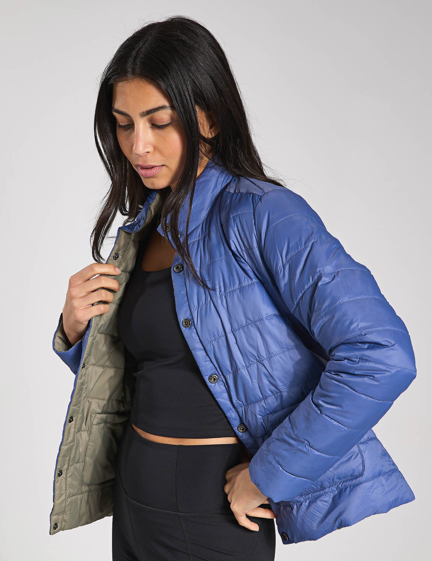 Lyra Jacket - Camouflage & Future Blue - Stylish Outdoor Windbreaker for Hiking, Camping & Urban Fashion
