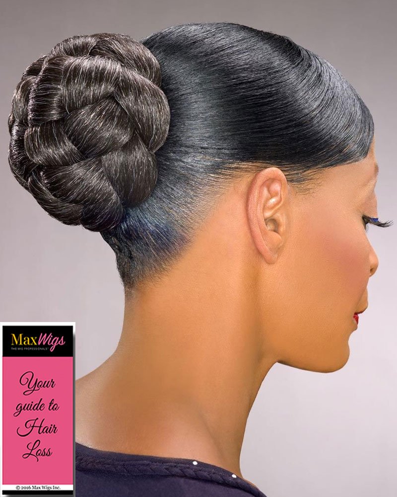 Foxy Silver Synthetic Hairpiece Extension - Thick Braided Chignon Updo Style Wigs for Women (Color 2) | Dome L Hairpiece for Hair Loss & Volume | Perfect for Cosplay, Weddings & Daily Styling