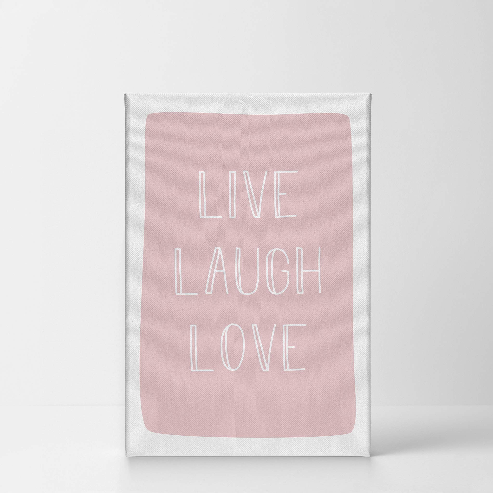 Live Laugh Love Pink Canvas Wall Art - 28x19 Inch Ready to Hang Nursery Decor, Kids Room Decor & Baby Room Decor - Made in USA | Perfect for Bedroom, Playroom & Nursery Wall Decoration