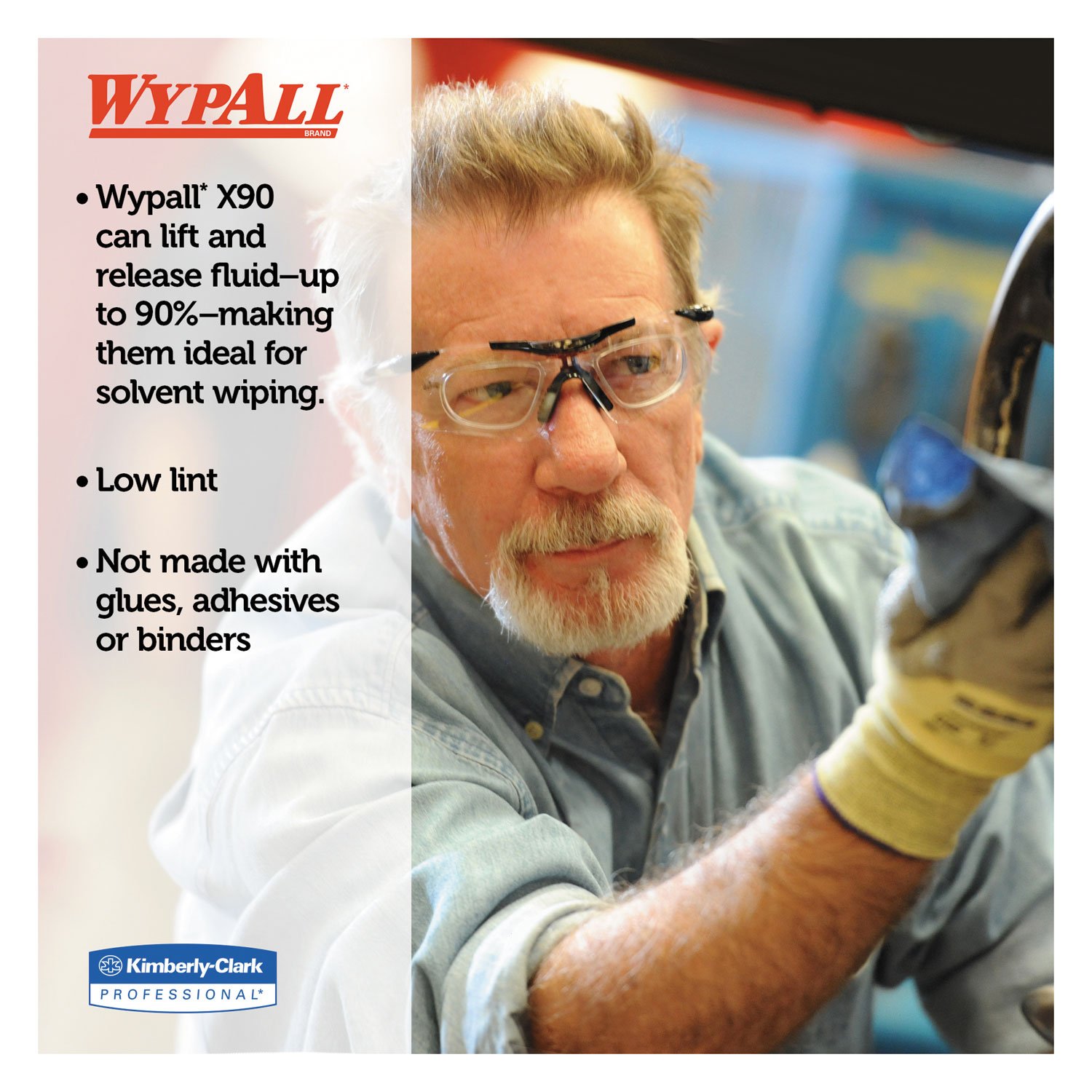 WypAll X90 Heavy Duty Industrial Cleaning Cloths - Denim Blue, 11.1