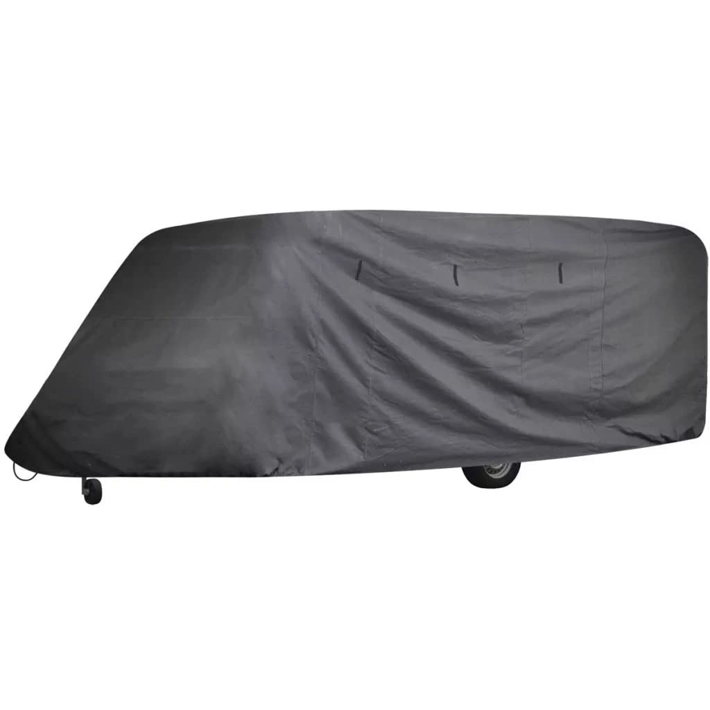 vidaXL RV Cover - Waterproof, Breathable & UV-Resistant Camper Top Cover for Caravans & Campers | Perfect for Outdoor Camping & Travel Protection - Gray