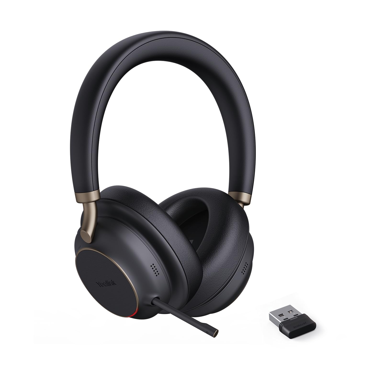 Yealink BH76 Plus Wireless Bluetooth Headset with ANC Microphone - Teams Certified Noise Cancelling Headphones for PC, Mac & Mobile - Perfect for Remote Work, Call Centers & Online Meetings