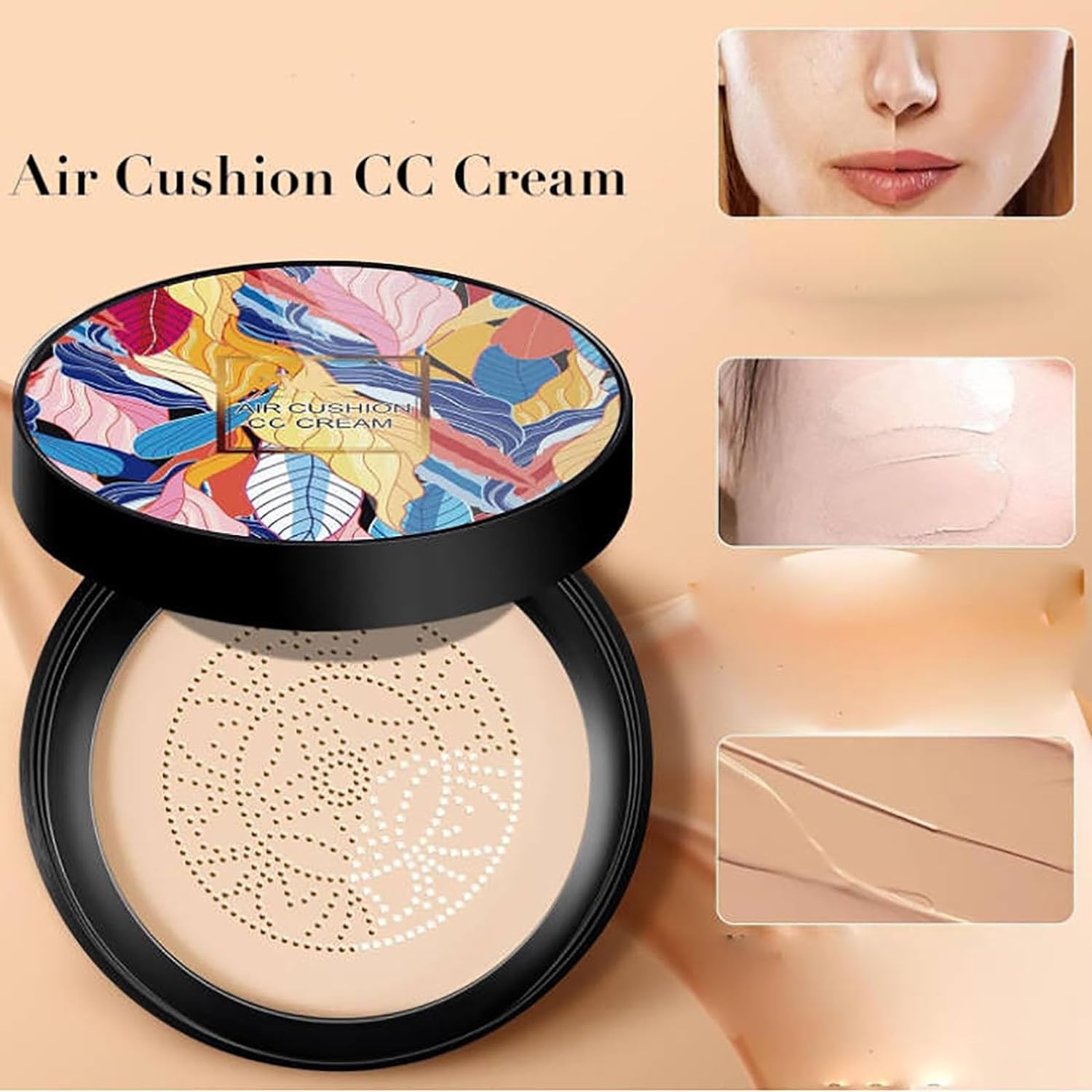 Indicativet Mushroom Head Air Cushion CC Cream - Natural Coverage, Lightweight Formula (2 Pack) | Buildable Foundation for Flawless Makeup, Perfect for Daily Wear & Touch-Ups