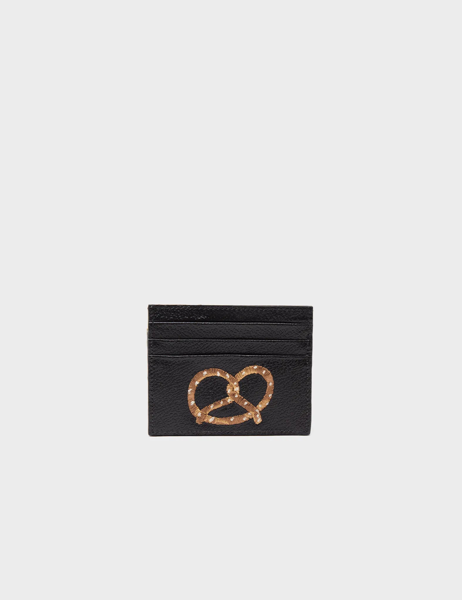 Felix Yellow and Gray Leather Cardholder with Eye Love New York Embroidery - Slim RFID Blocking Wallet for Men & Women | Perfect for Travel, Business Cards, and Everyday Use