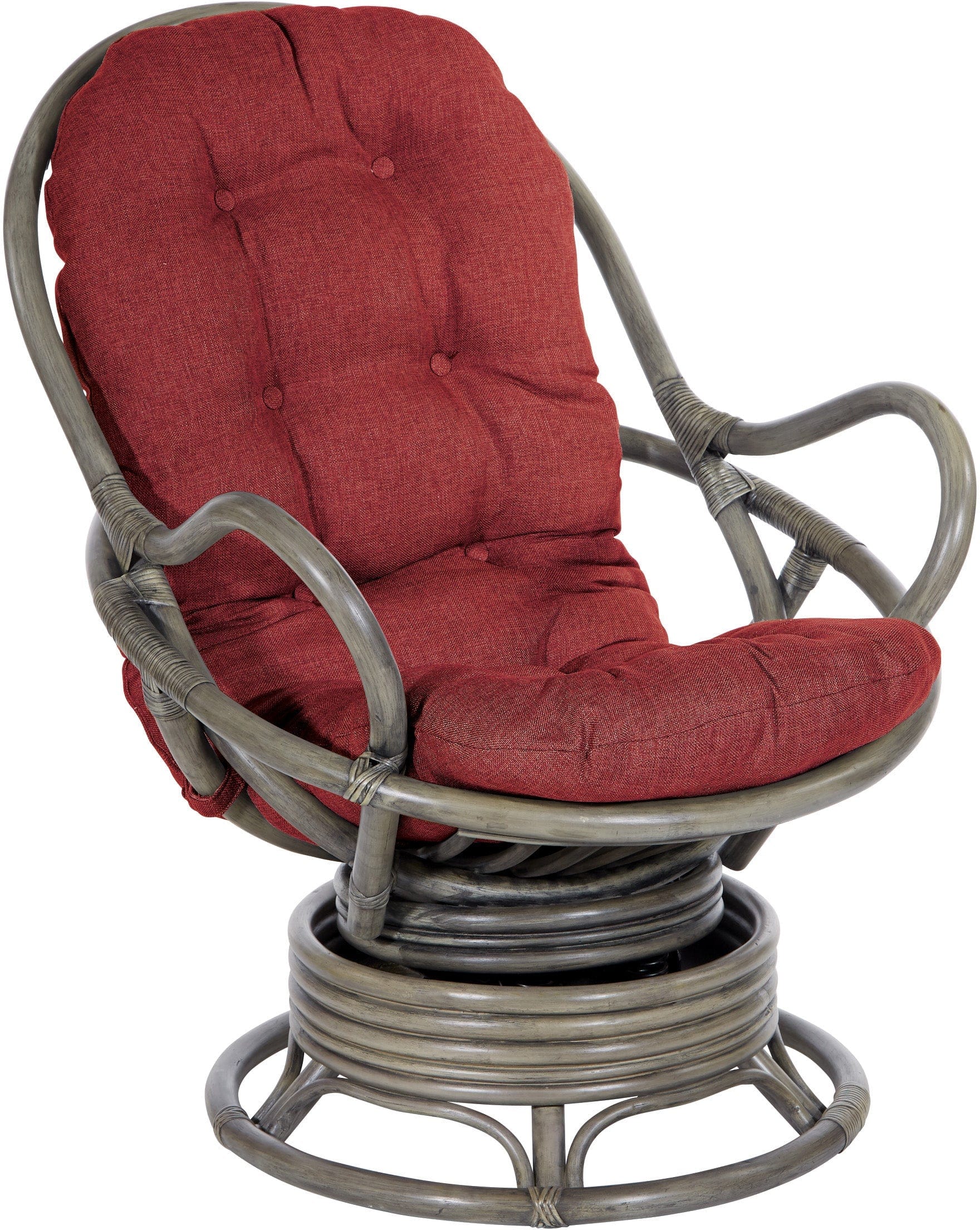 Office Star Tahiti Rattan Swivel Rocker Chair [TAH320] - Comfortable Wicker Patio Furniture for Outdoor Lounge, Porch & Garden Relaxation